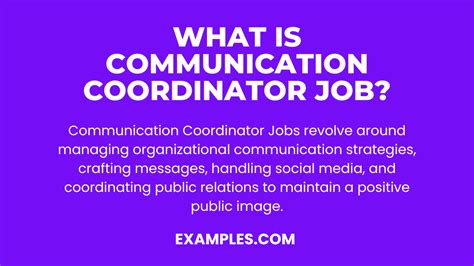 Communications Coordinator .